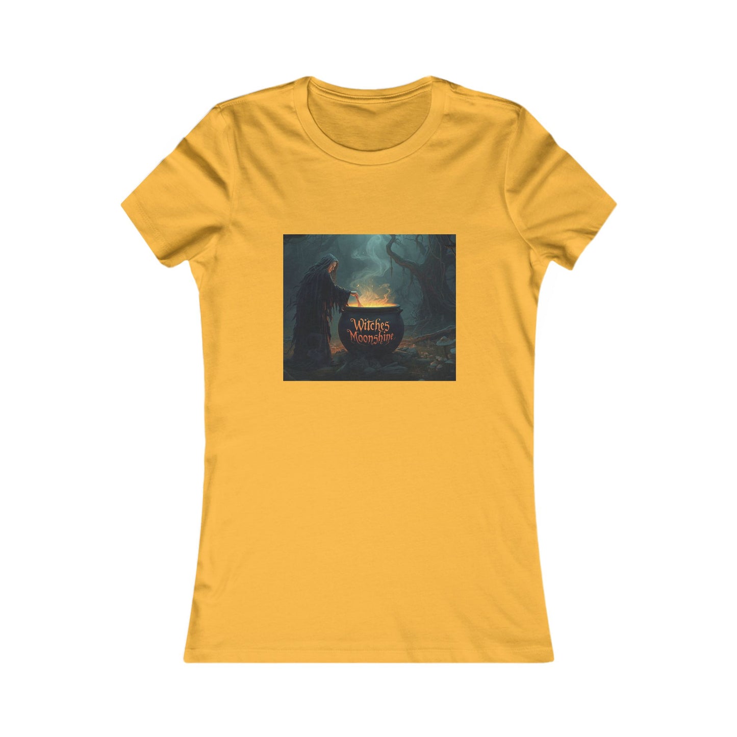T-Shirt - Halloween Witch Stirring Cauldron in Spooky Forest