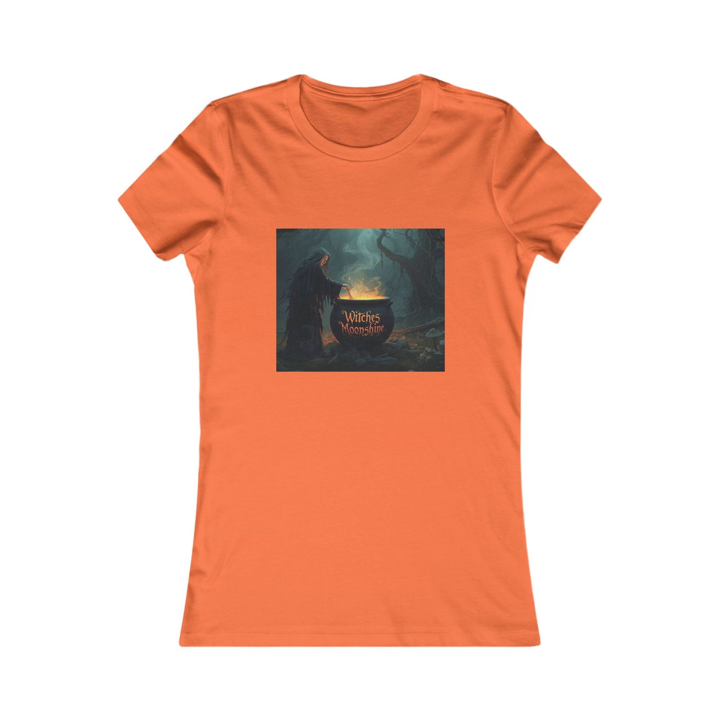 T-Shirt - Halloween Witch Stirring Cauldron in Spooky Forest