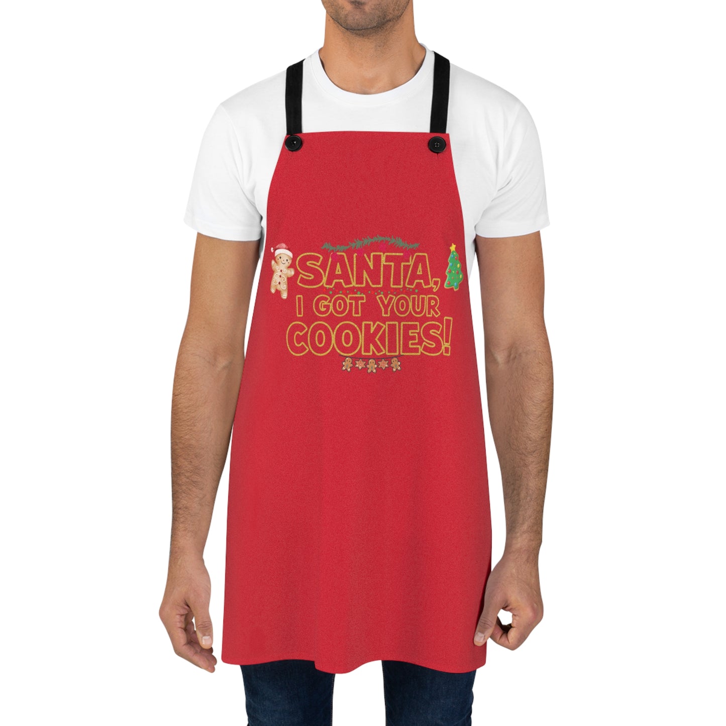 Festive Holiday Apron, Baking Gift for Christmas, Fun Kitchen Decor, Santa Cookie Apron, Holiday Cooking Accessory
