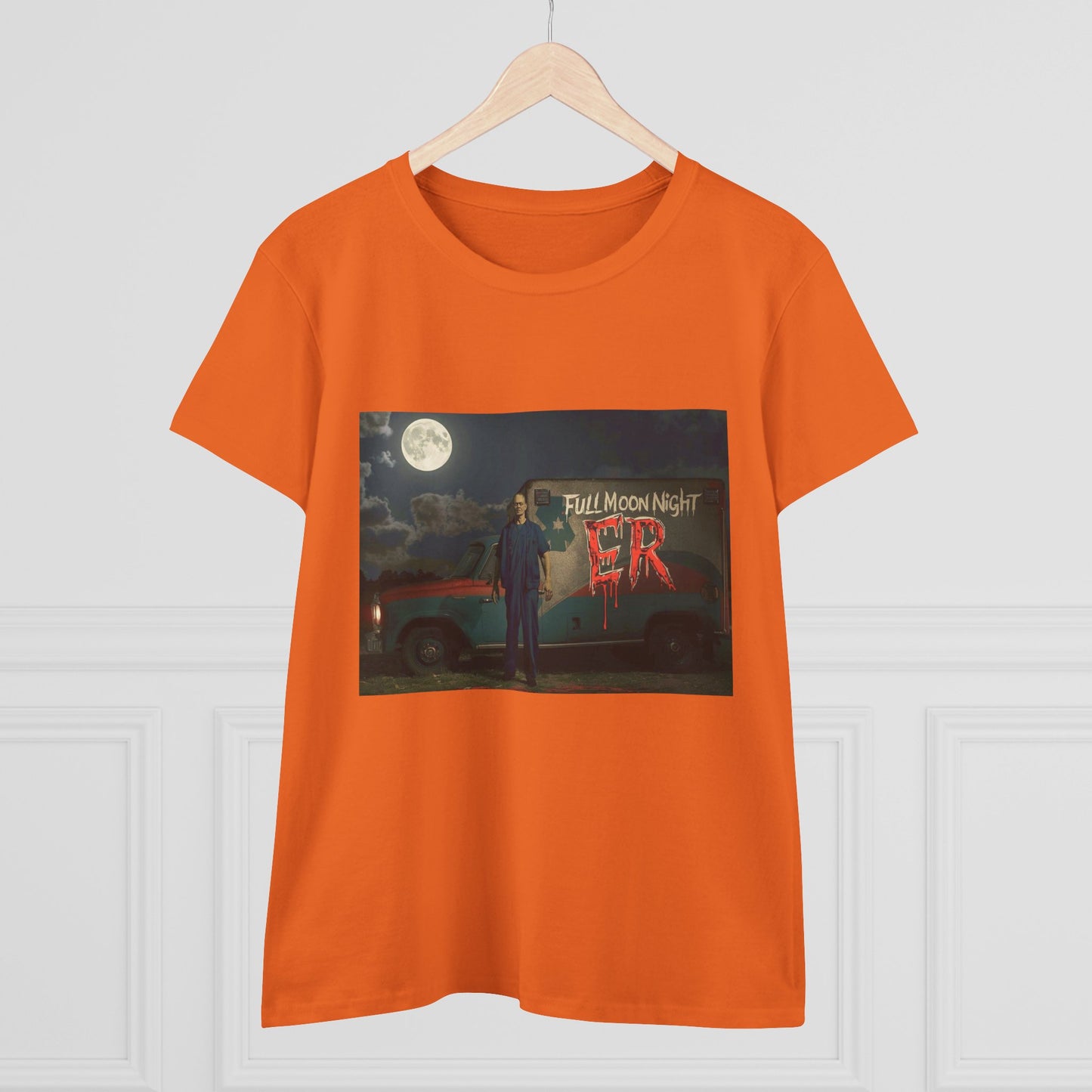 Full Moon Night Women's Cotton Tee, Halloween Shirt, Graphic Tee, Eco-Friendly Clothing, Casual Wear, Gift for Her