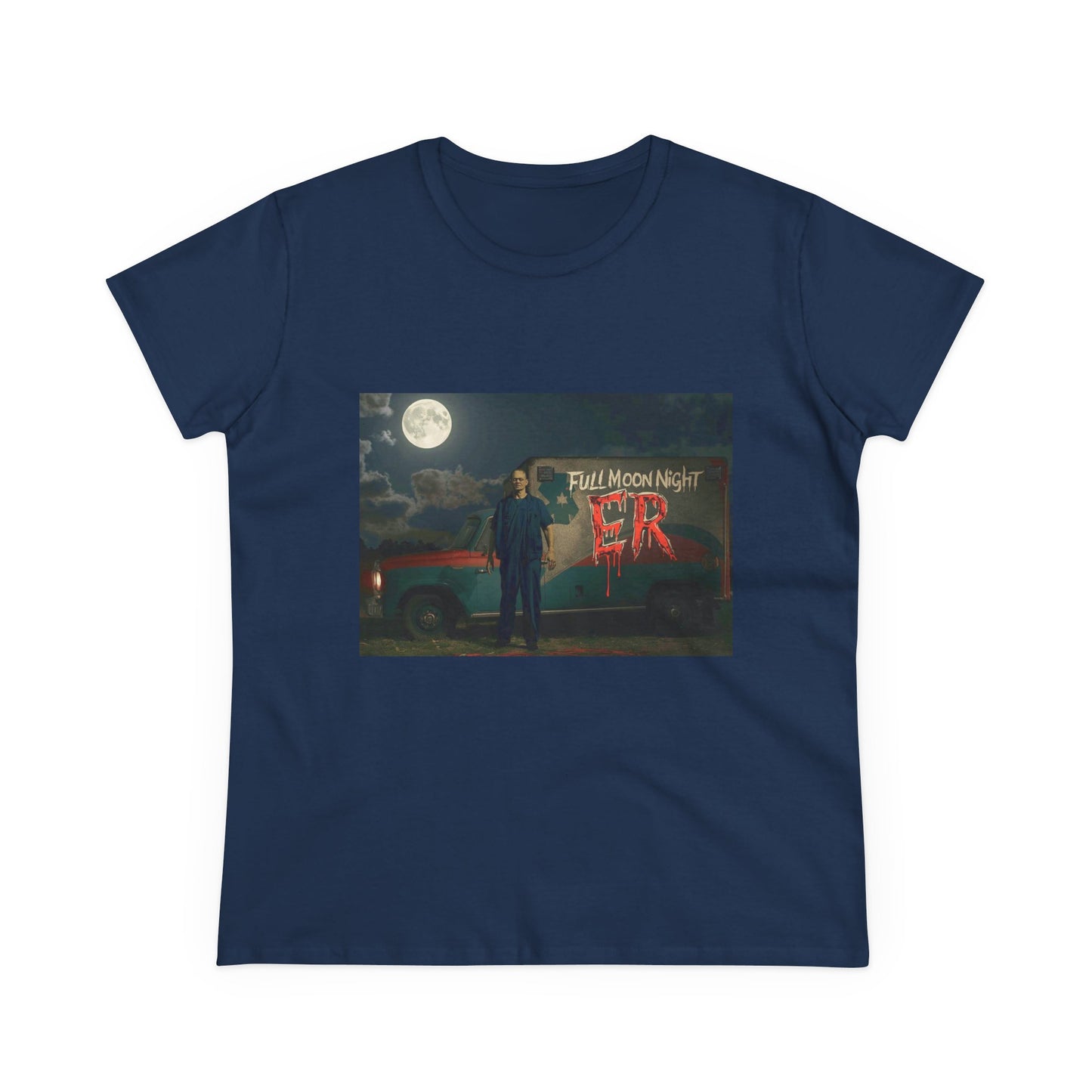Full Moon Night Women's Cotton Tee, Halloween Shirt, Graphic Tee, Eco-Friendly Clothing, Casual Wear, Gift for Her