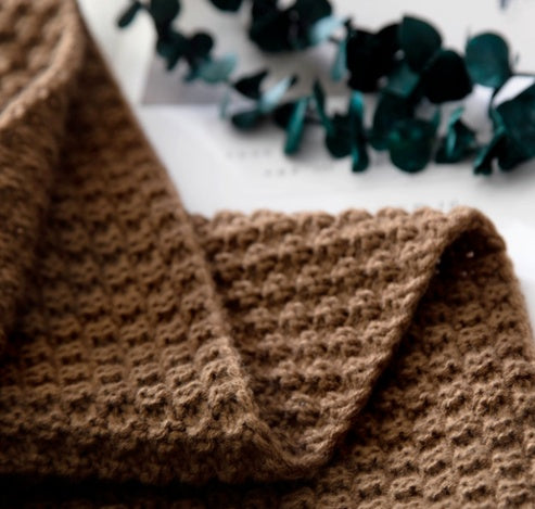 Nordic Fringed Knit Ball Blanket