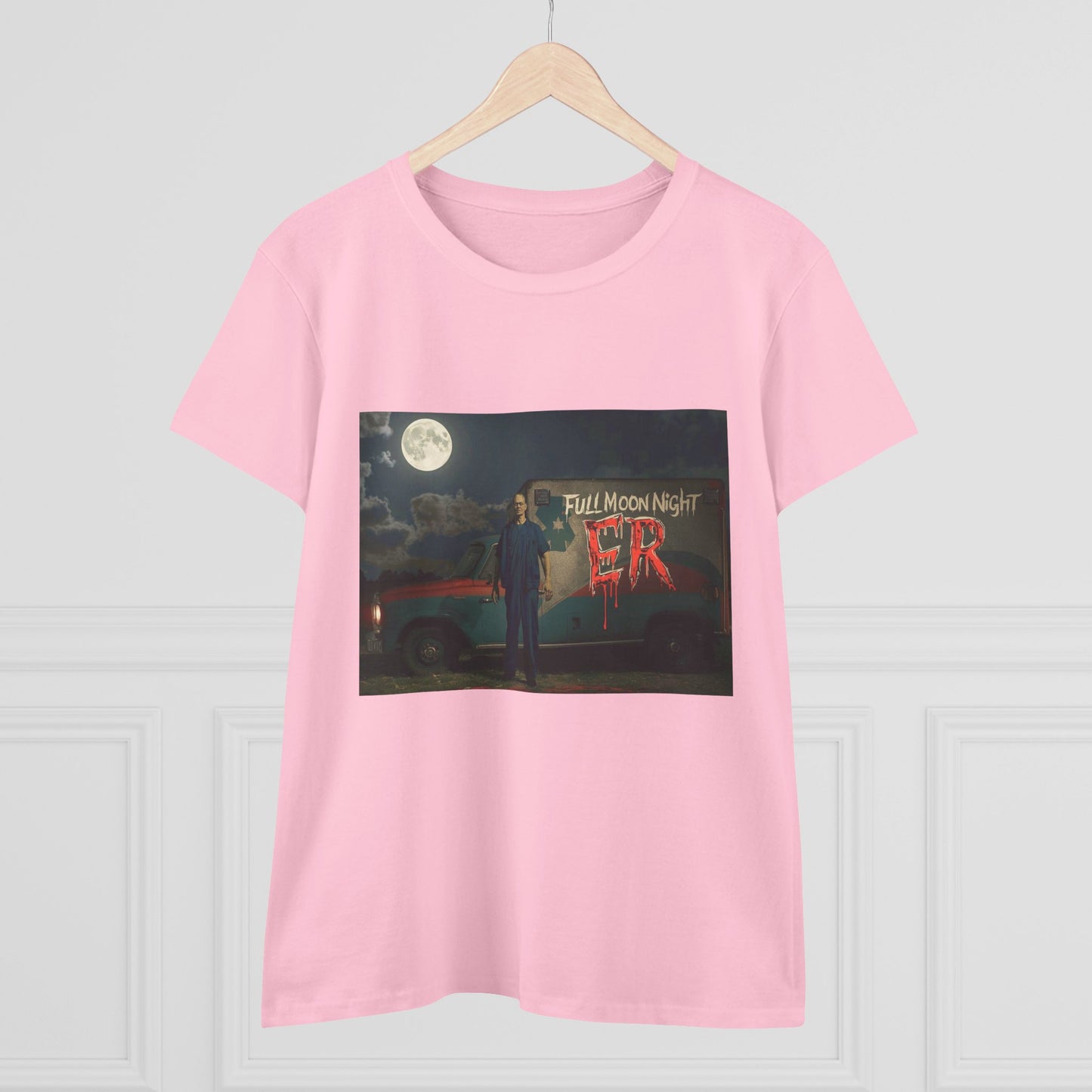 Full Moon Night Women's Cotton Tee, Halloween Shirt, Graphic Tee, Eco-Friendly Clothing, Casual Wear, Gift for Her