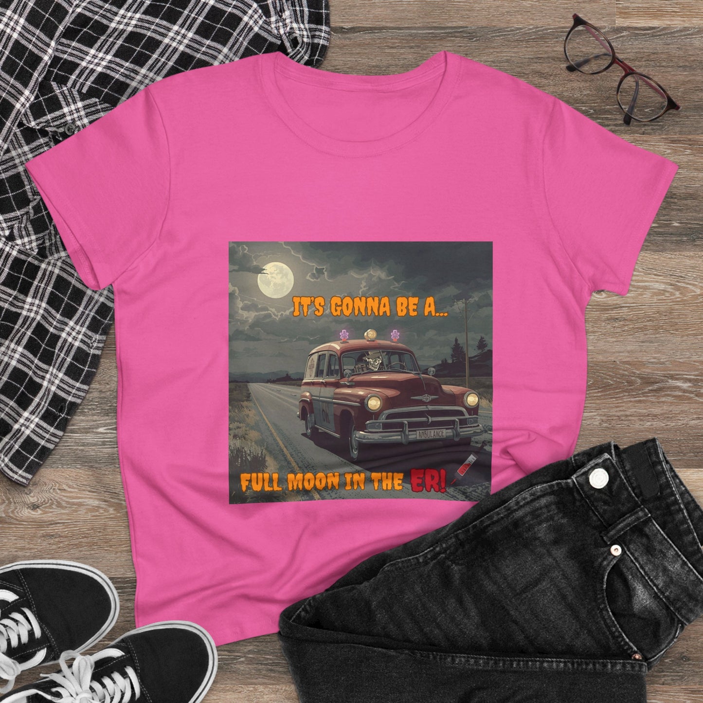 Cotton Tee Vintage Halloween Ambulance Shirt