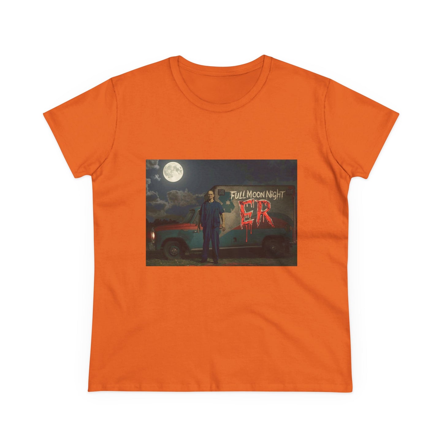 Full Moon Night Women's Cotton Tee, Halloween Shirt, Graphic Tee, Eco-Friendly Clothing, Casual Wear, Gift for Her