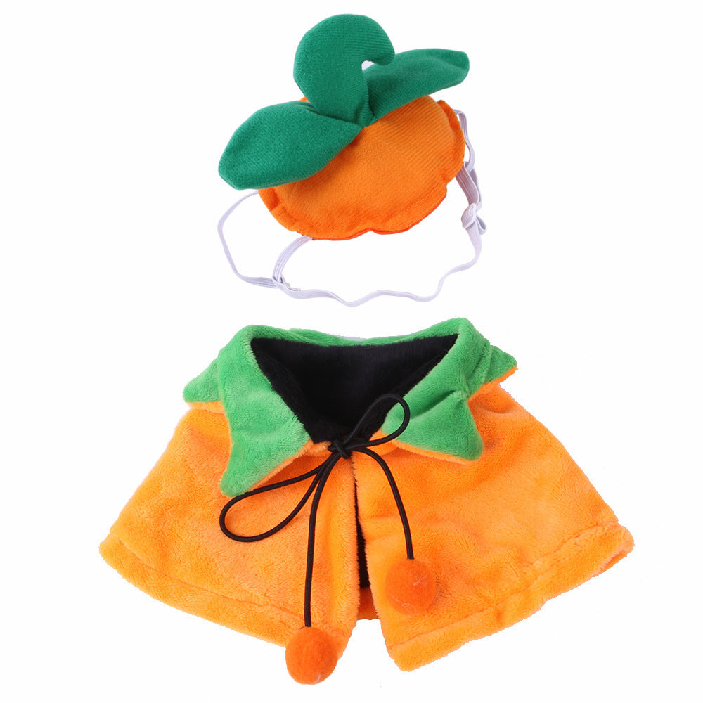 Halloween Pumpkin Double-sided Cloak and Hat, Dog and Cat