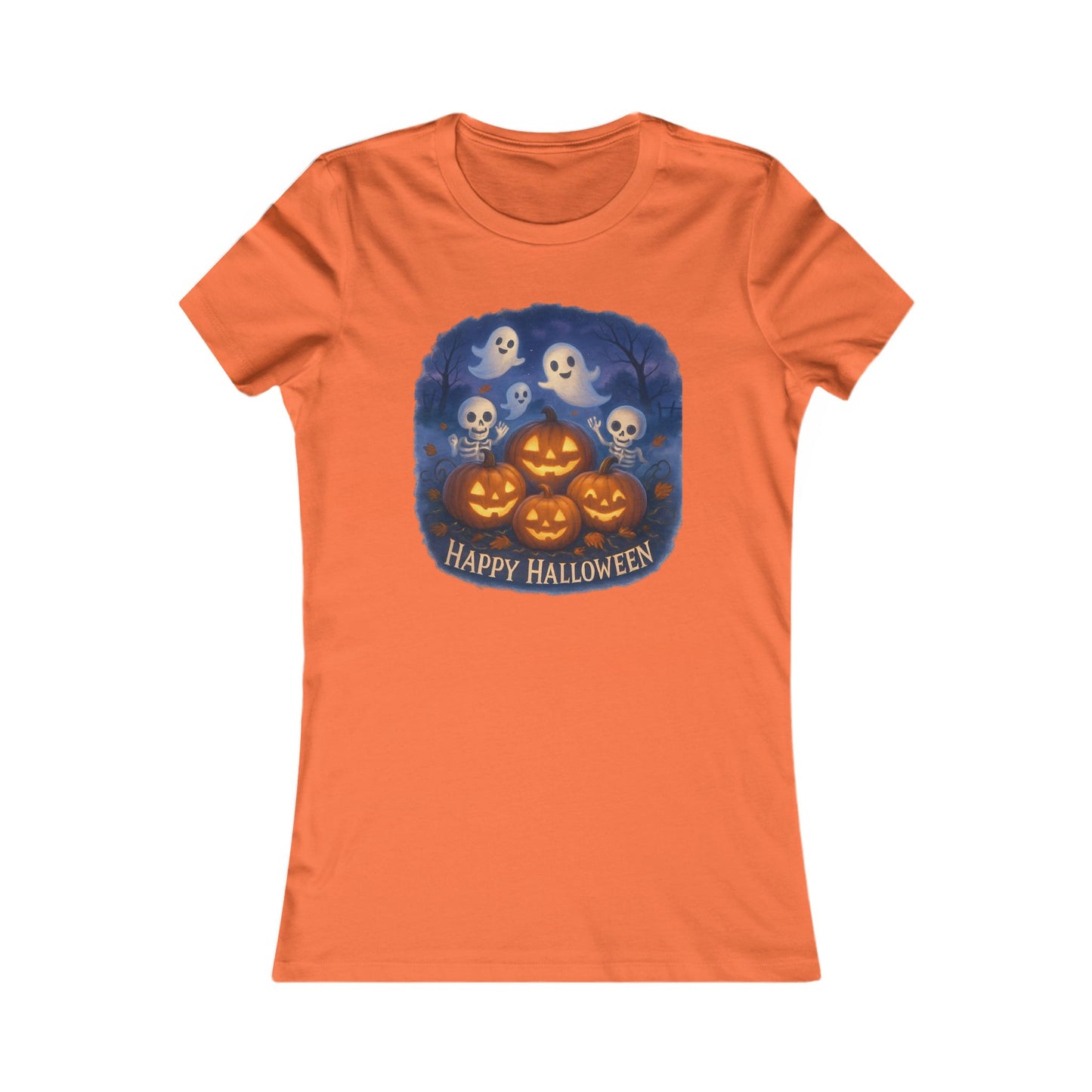 Women's Tee - Halloween Witch Stirring Cauldron in Spooky Forest