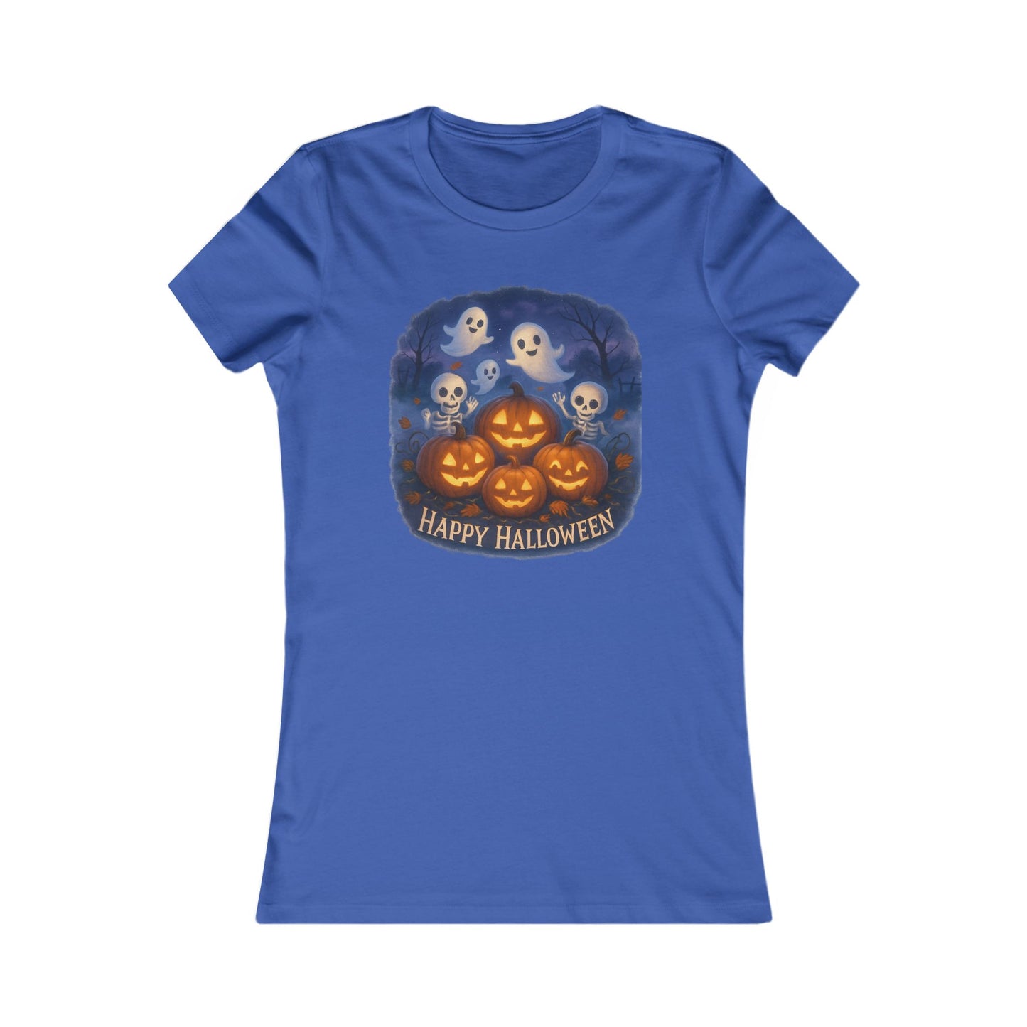 Women's Tee - Halloween Witch Stirring Cauldron in Spooky Forest