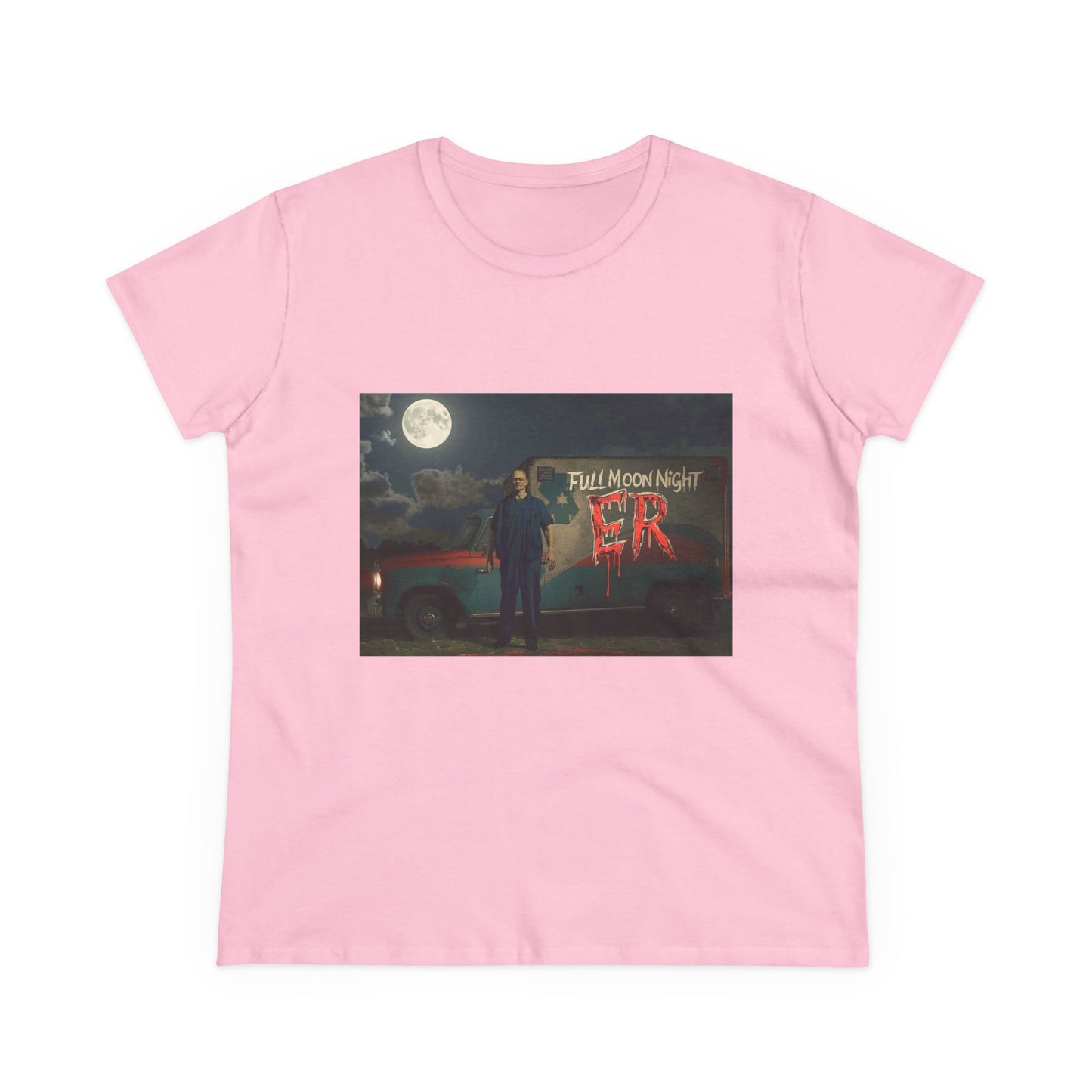 Full Moon Night Women's Cotton Tee, Halloween Shirt, Graphic Tee, Eco-Friendly Clothing, Casual Wear, Gift for Her