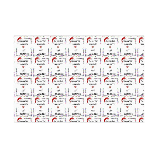 Whimsical Holiday Gift Wrap Paper, Fun Christmas Wrapping Paper, Naughty List Wrap, Festive Paper for Gifts, Holiday Decor