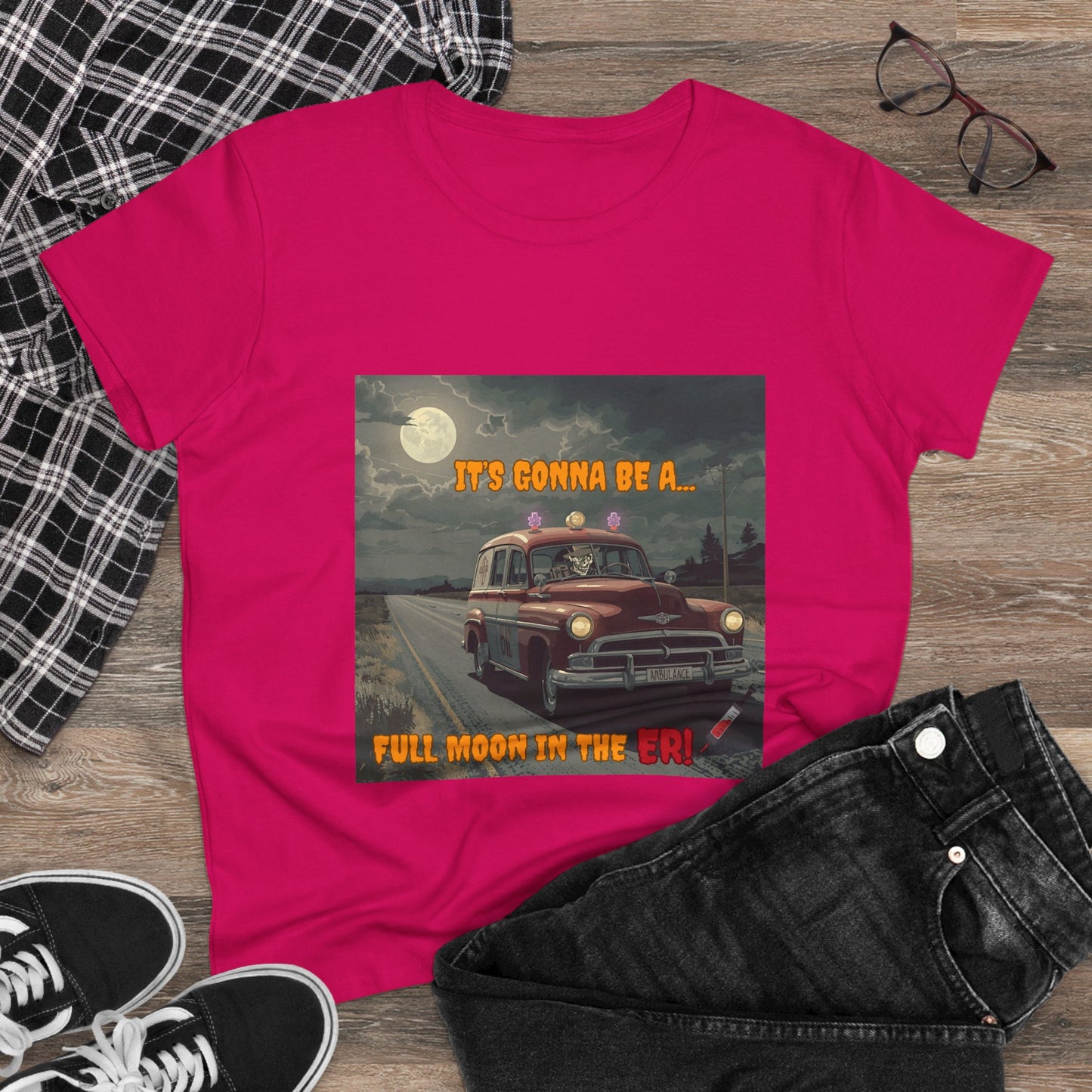 Cotton Tee Vintage Halloween Ambulance Shirt