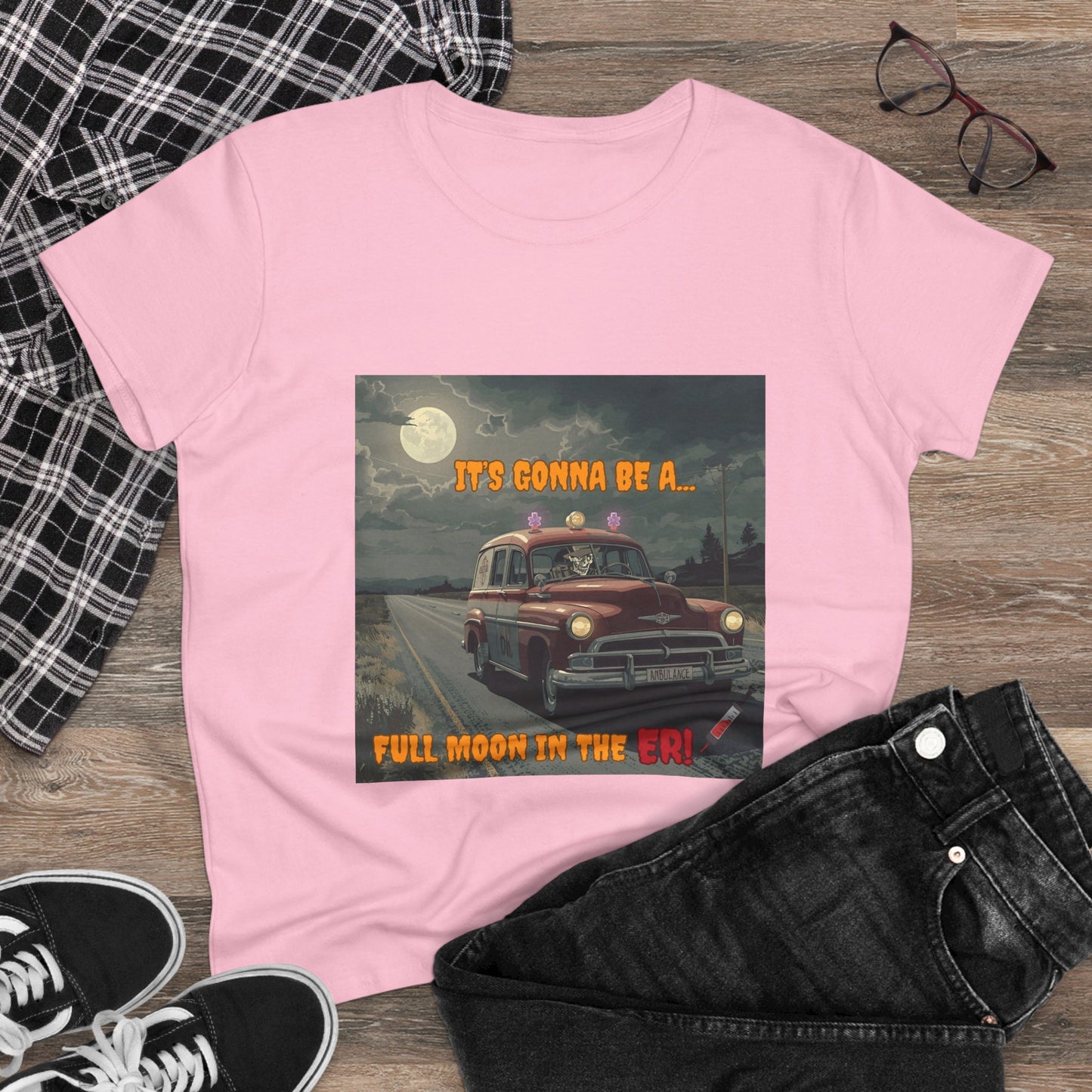 Cotton Tee Vintage Halloween Ambulance Shirt