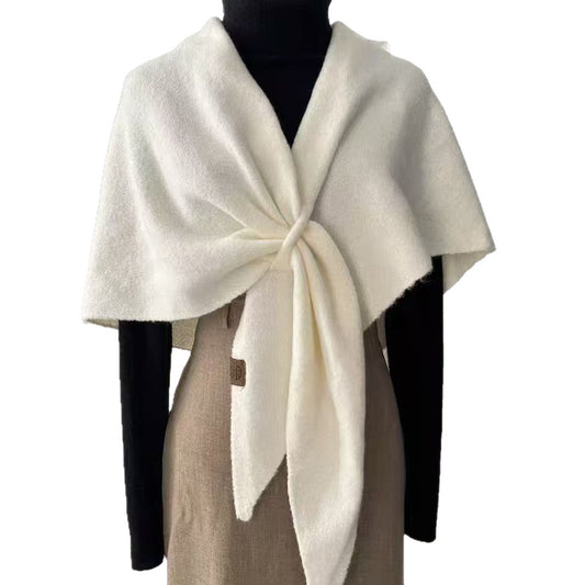 Wool Knitted Triangle Shawl