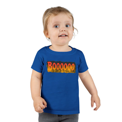Toddler T-shirt with Halloween 'Boooo' Flames Design