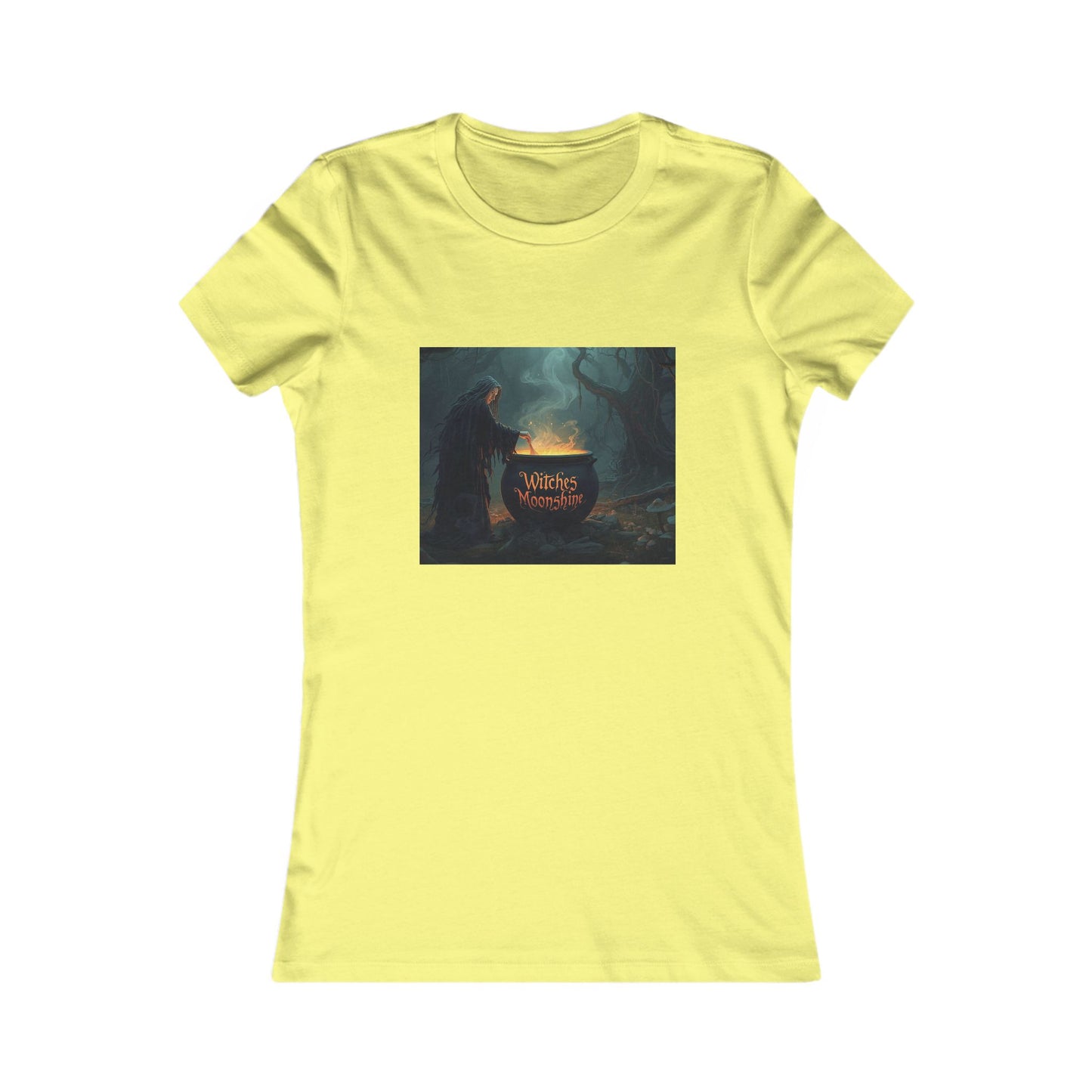 T-Shirt - Halloween Witch Stirring Cauldron in Spooky Forest