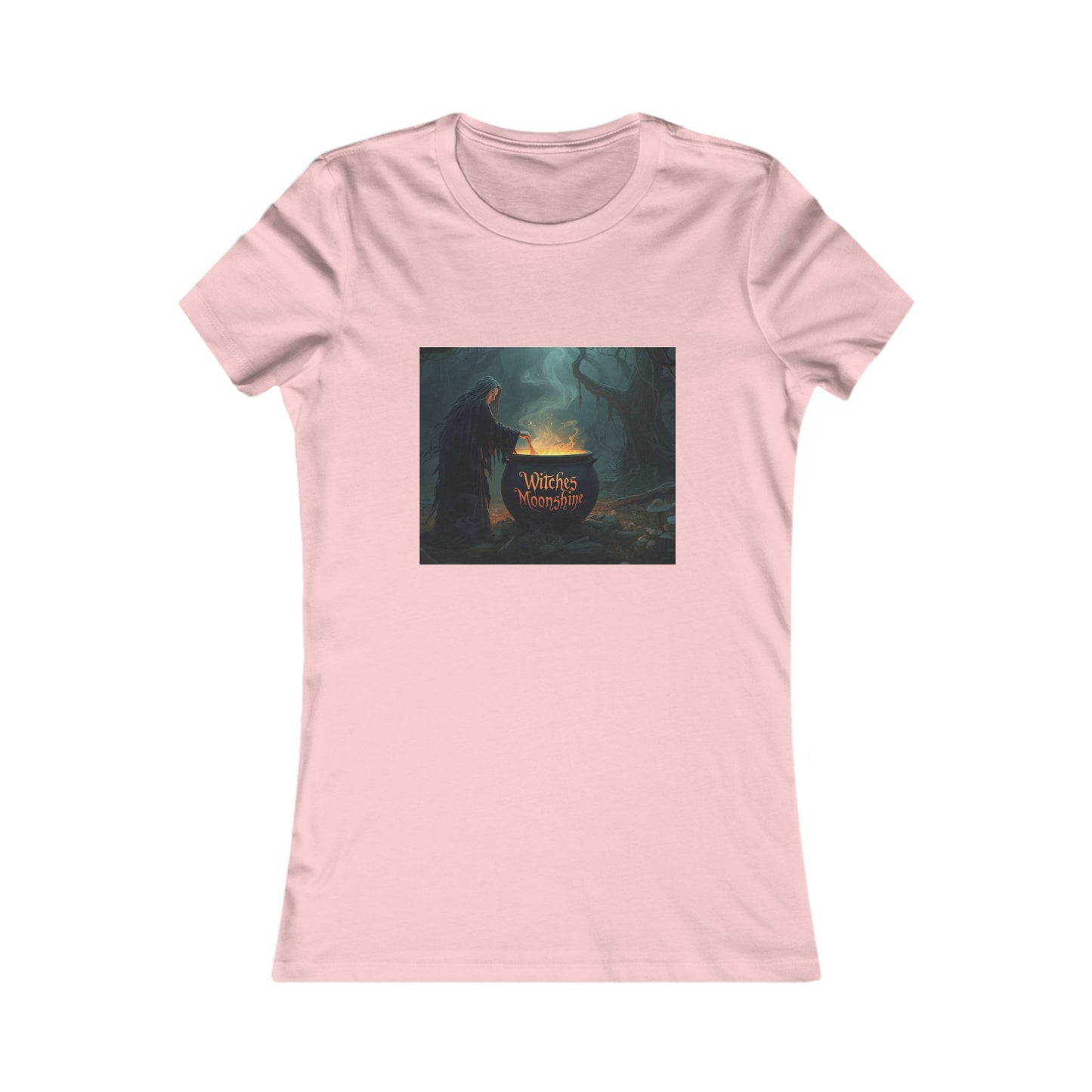 T-Shirt - Halloween Witch Stirring Cauldron in Spooky Forest