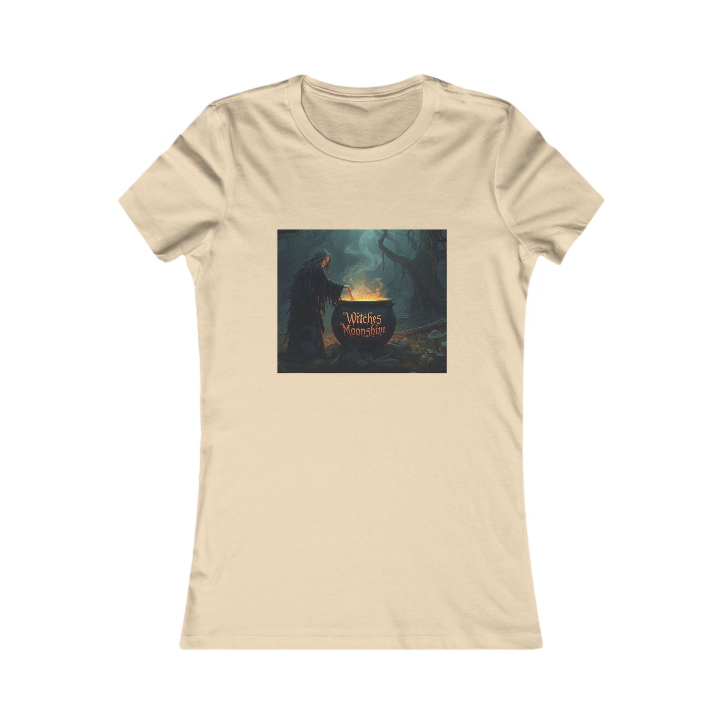 T-Shirt - Halloween Witch Stirring Cauldron in Spooky Forest