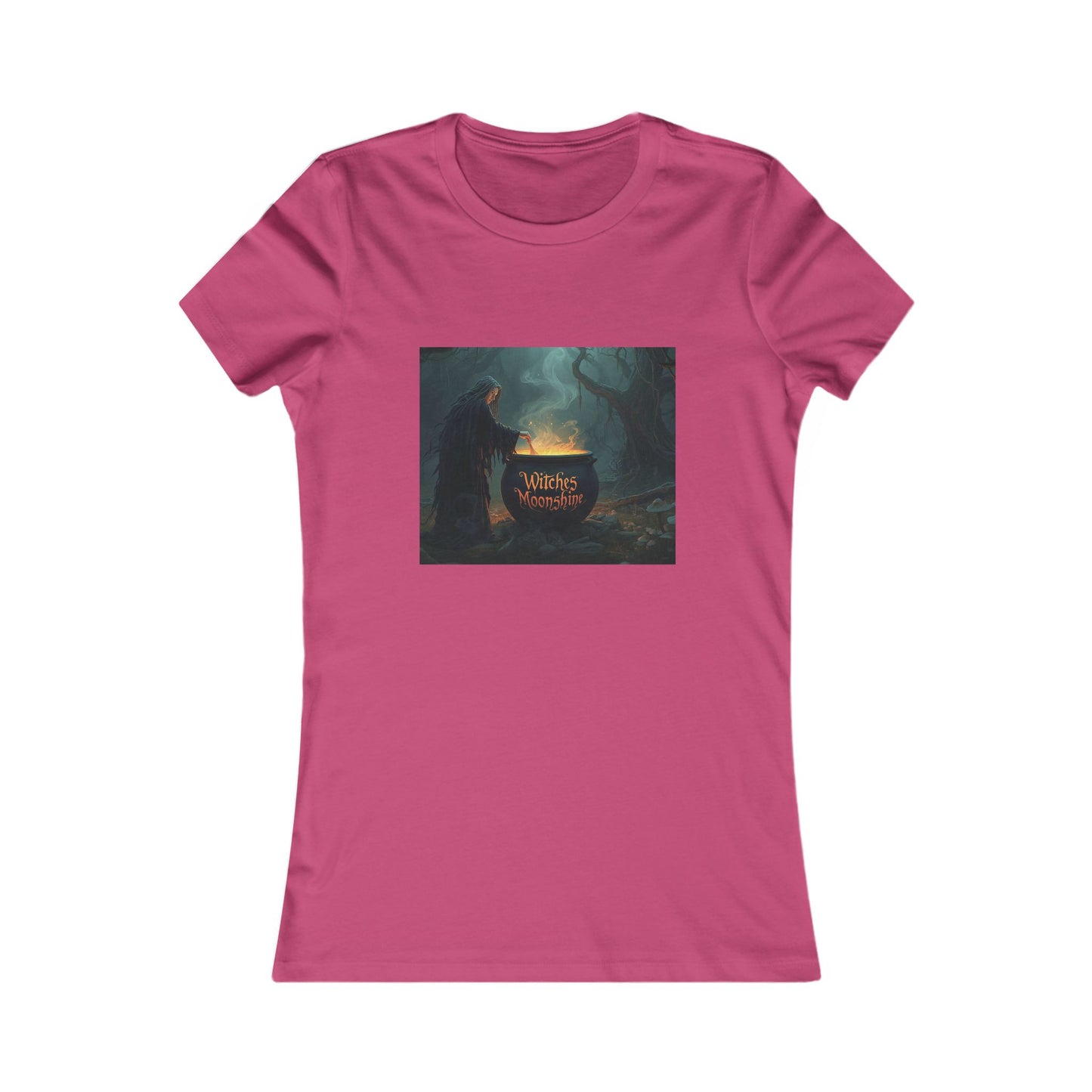 T-Shirt - Halloween Witch Stirring Cauldron in Spooky Forest