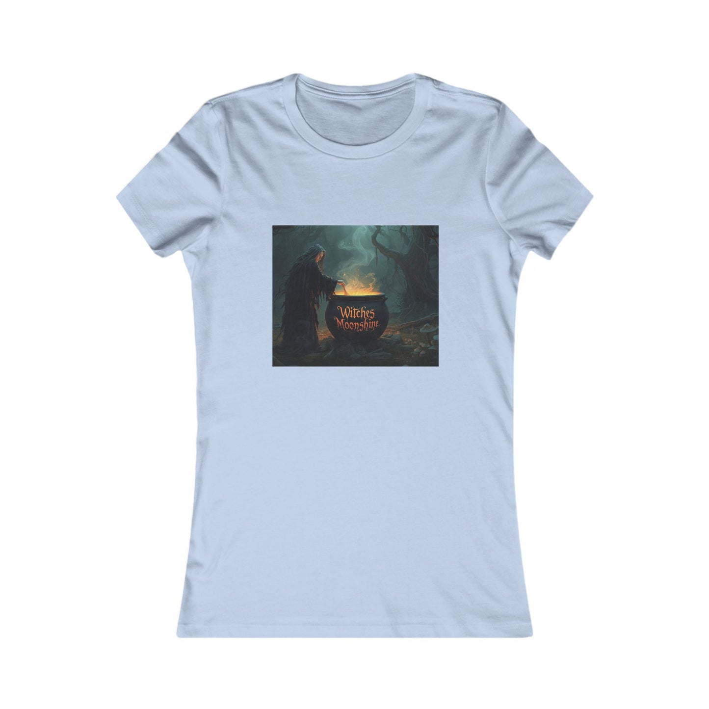 T-Shirt - Halloween Witch Stirring Cauldron in Spooky Forest