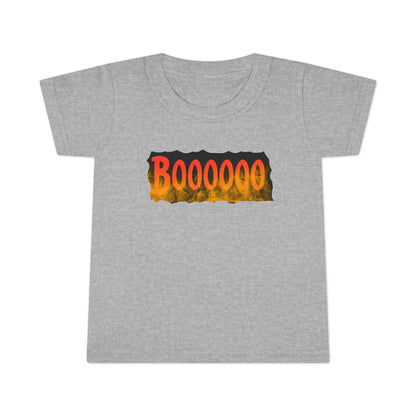 Toddler T-shirt with Halloween 'Boooo' Flames Design
