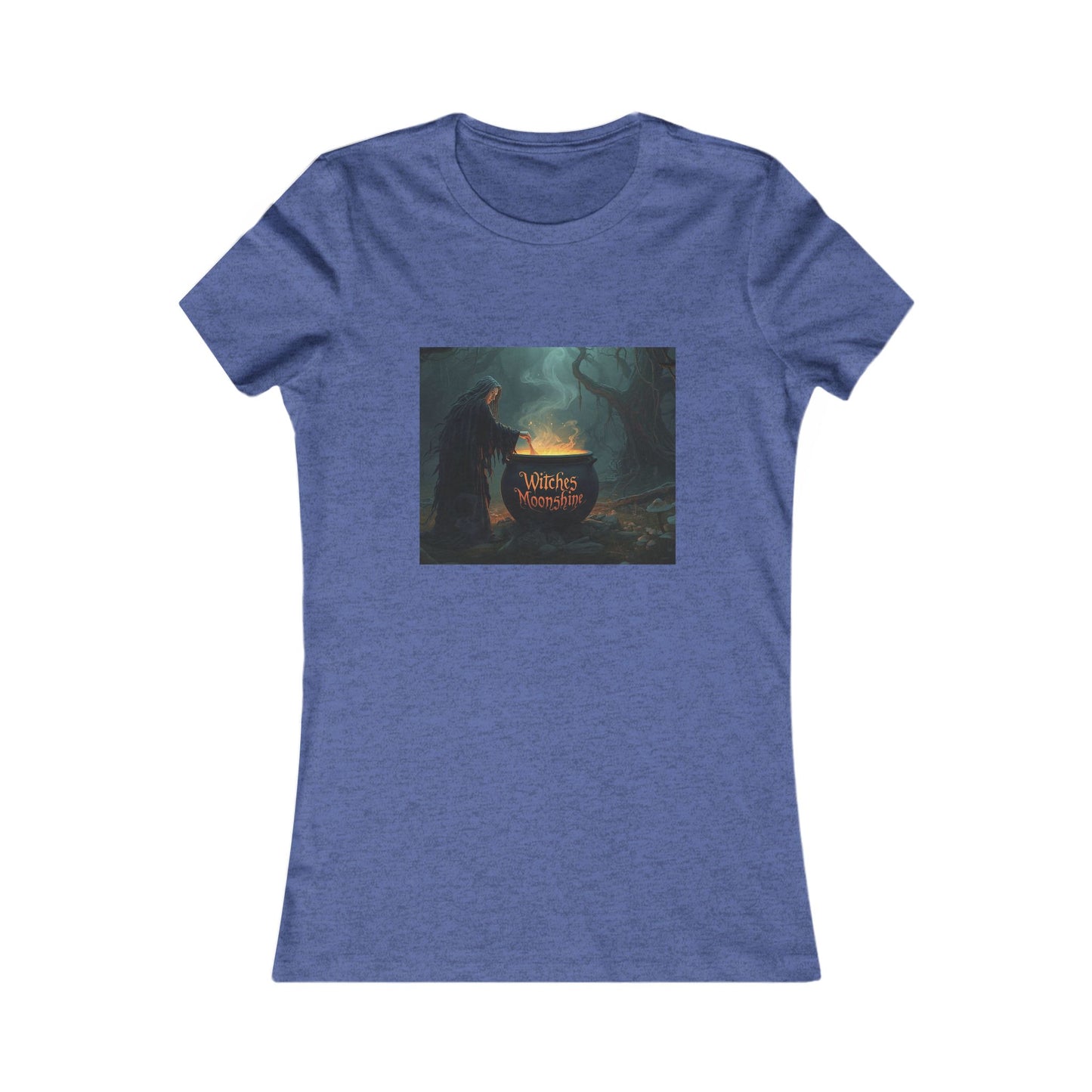 T-Shirt - Halloween Witch Stirring Cauldron in Spooky Forest