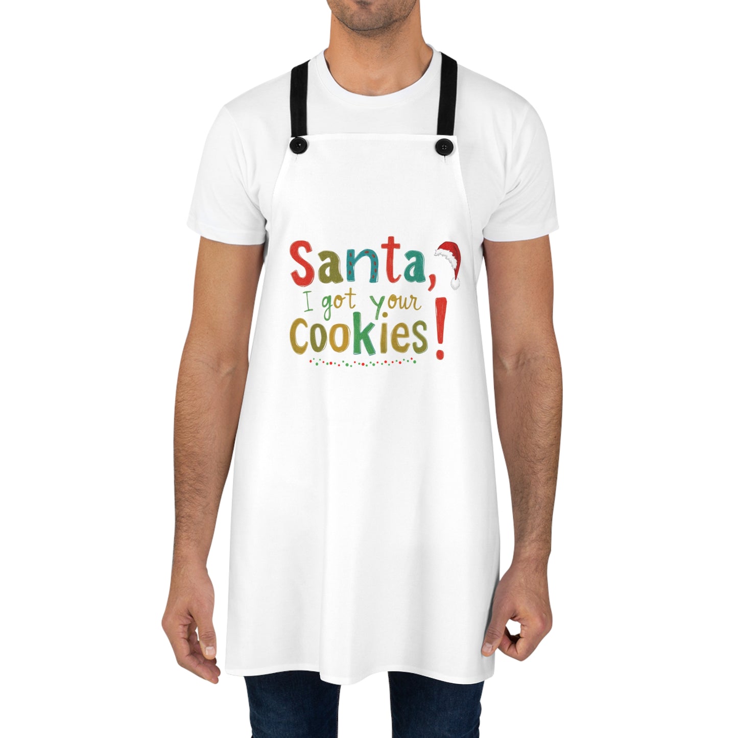 Festive Cookie Baker's Apron | Santa, I Got Your Cookies! | Holiday Baking, Christmas Gift, Kitchen Accessory, Funny Apron