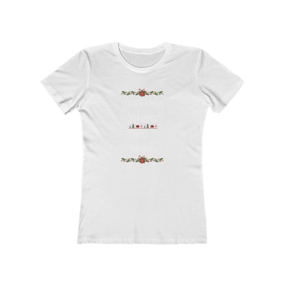 Christmas Sayings Women's Boyfriend Tee, Festive Holiday T-Shirt, Xmas Starts at Home, Fun & Cheerful Tee, Womens Christmas Top