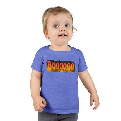 Toddler T-shirt with Halloween 'Boooo' Flames Design