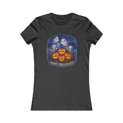 Women's Tee - Halloween Witch Stirring Cauldron in Spooky Forest