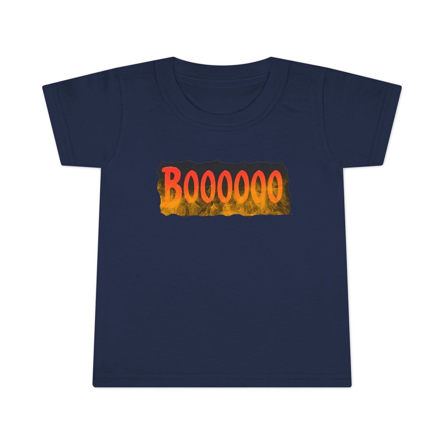 Toddler T-shirt with Halloween 'Boooo' Flames Design