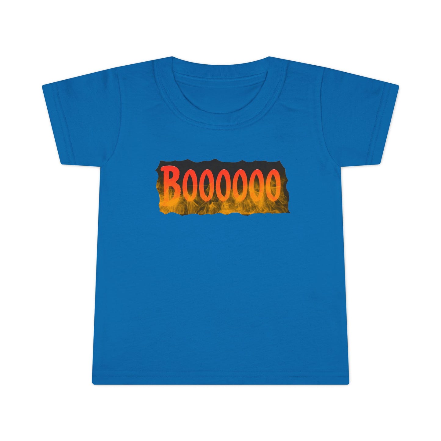 Toddler T-shirt with Halloween 'Boooo' Flames Design