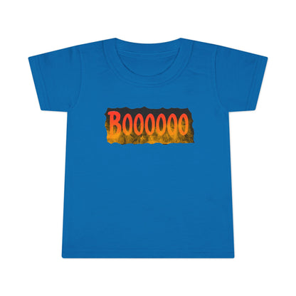 Toddler T-shirt with Halloween 'Boooo' Flames Design