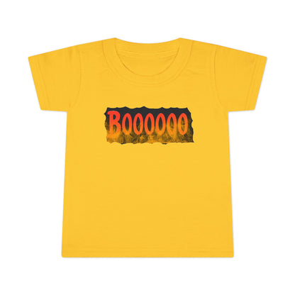 Toddler T-shirt with Halloween 'Boooo' Flames Design