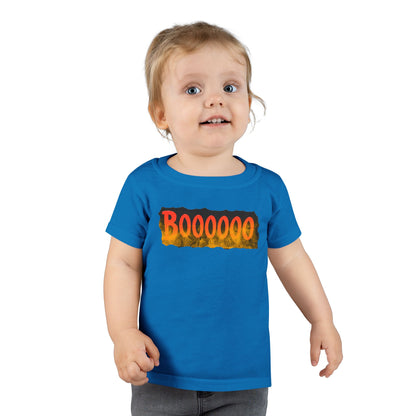 Toddler T-shirt with Halloween 'Boooo' Flames Design