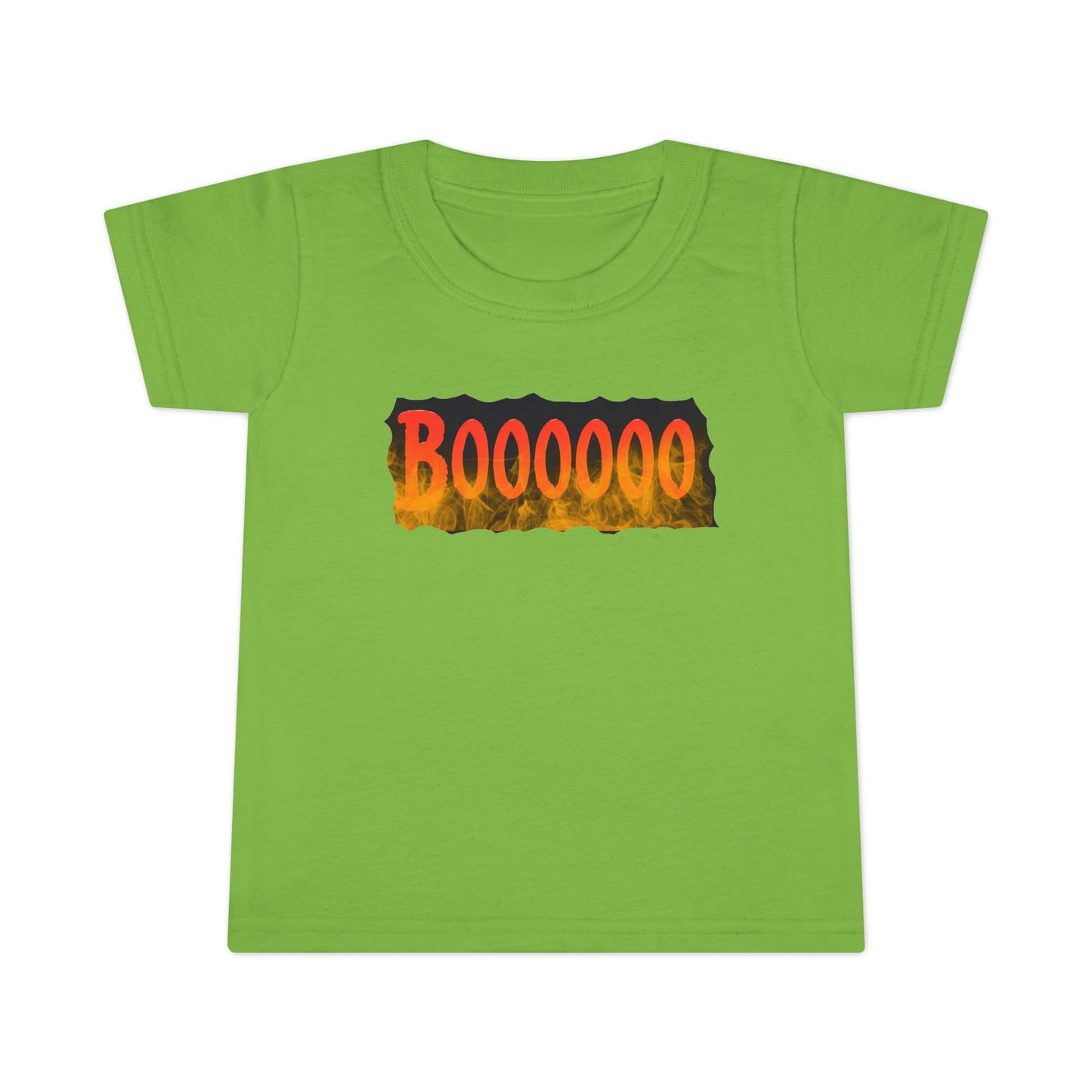 Toddler T-shirt with Halloween 'Boooo' Flames Design