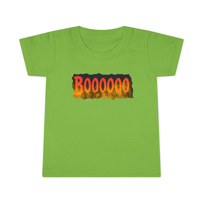 Toddler T-shirt with Halloween 'Boooo' Flames Design