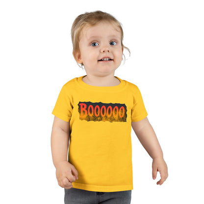 Toddler T-shirt with Halloween 'Boooo' Flames Design