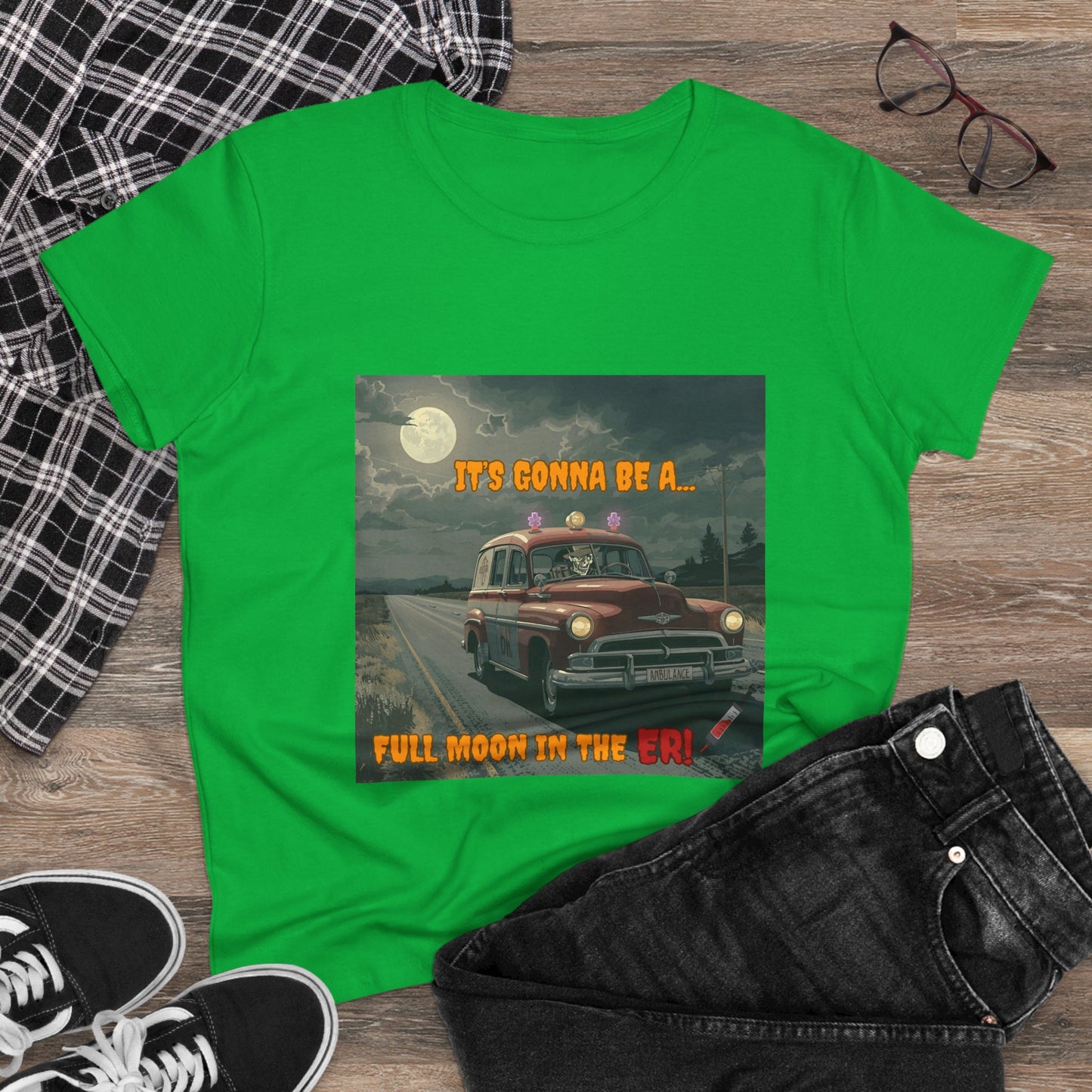 Cotton Tee Vintage Halloween Ambulance Shirt