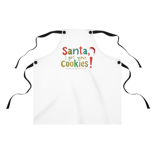Festive Cookie Baker's Apron | Santa, I Got Your Cookies! | Holiday Baking, Christmas Gift, Kitchen Accessory, Funny Apron