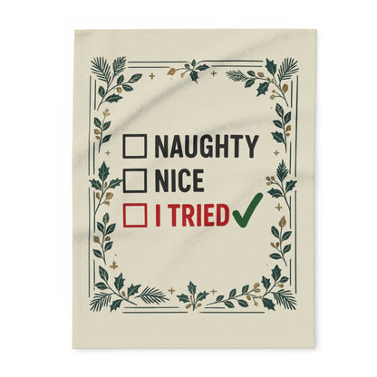 Fleece Blanket, Christmas Holiday Funny Phrase Blanket, Arctic Decor Gift, Cozy Winter Throw, Unique Xmas Home Decor