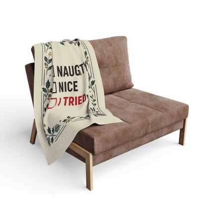 Fleece Blanket, Christmas Holiday Funny Phrase Blanket, Arctic Decor Gift, Cozy Winter Throw, Unique Xmas Home Decor