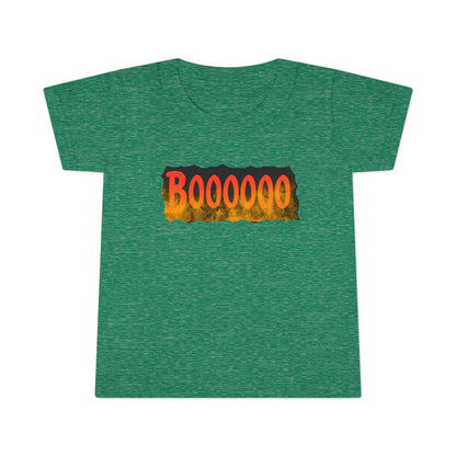 Toddler T-shirt with Halloween 'Boooo' Flames Design