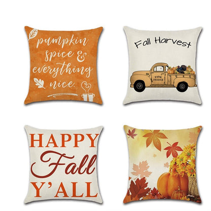 Fall Theme Pillow Cushion Cover