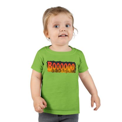 Toddler T-shirt with Halloween 'Boooo' Flames Design
