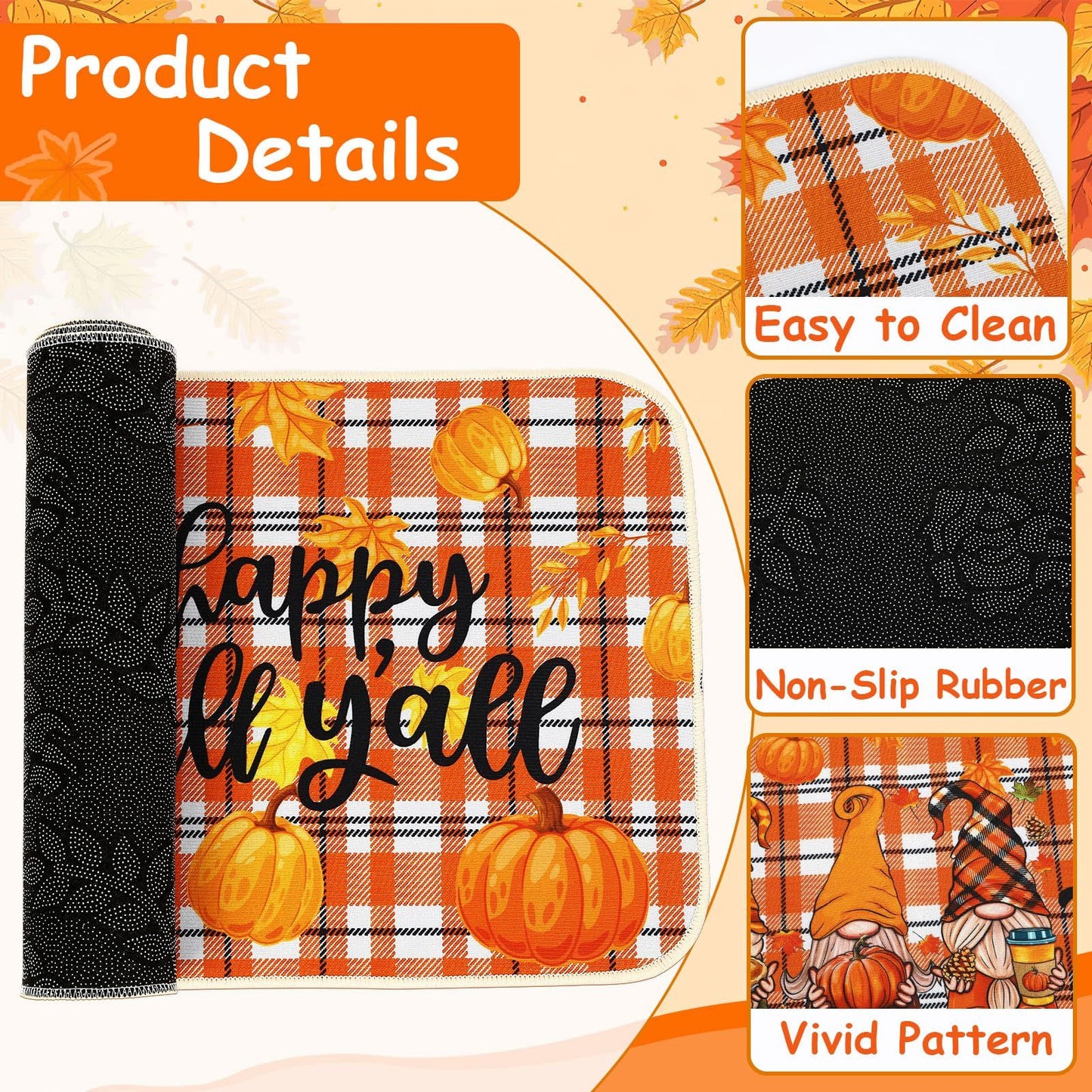 Fall/Thanksgiving Kitchen Mat Set of 2