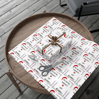 Whimsical Holiday Gift Wrap Paper, Fun Christmas Wrapping Paper, Naughty List Wrap, Festive Paper for Gifts, Holiday Decor
