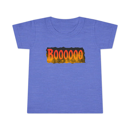 Toddler T-shirt with Halloween 'Boooo' Flames Design