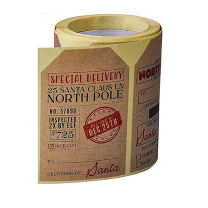 200CT Sticker Roll, Christmas Stickers, Holiday Decoration Gifts