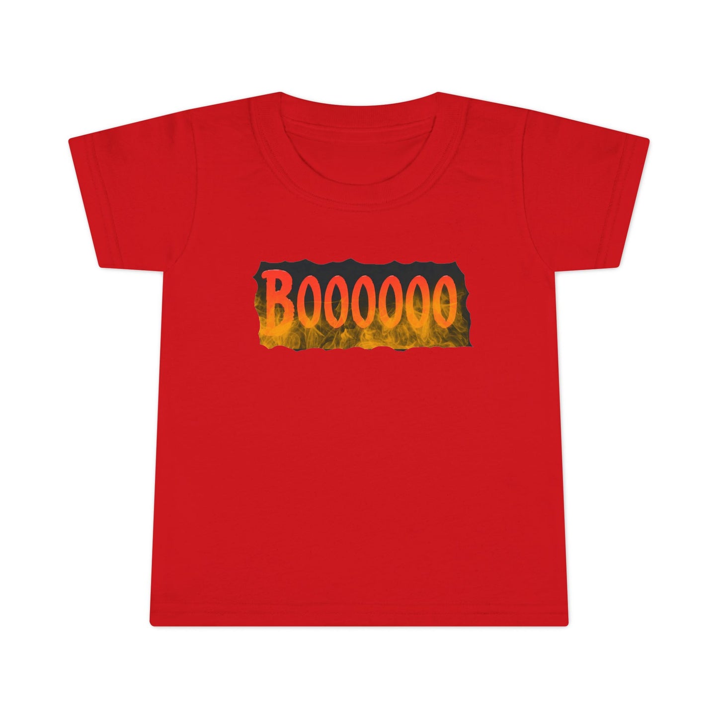 Toddler T-shirt with Halloween 'Boooo' Flames Design