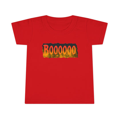 Toddler T-shirt with Halloween 'Boooo' Flames Design
